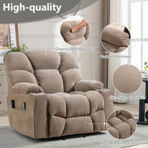 Oversized Power Lift Recliner Chair Brown P798112