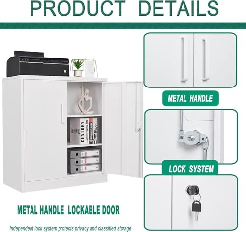 White Metal Storage Cabinet with Lock O111