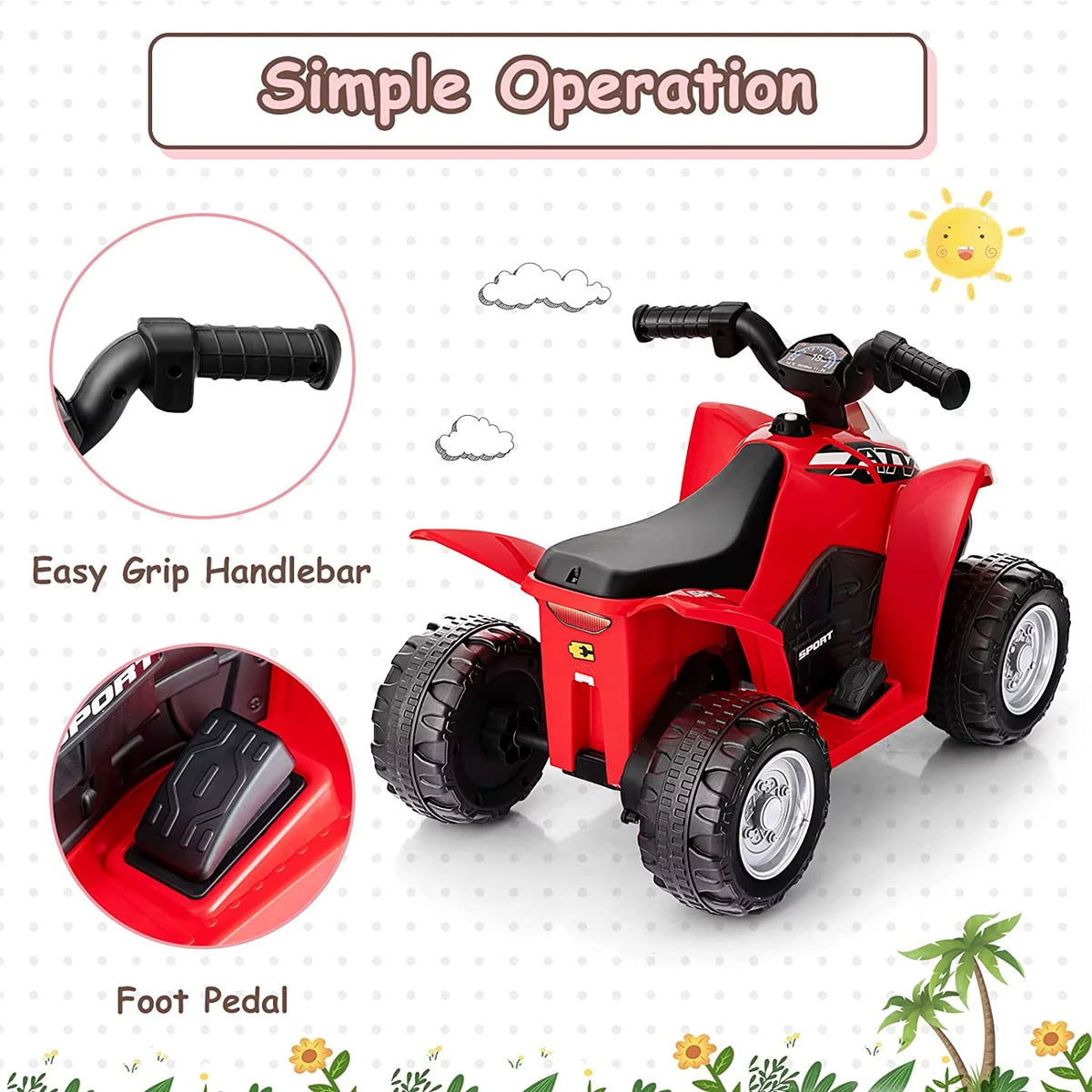 Blue 6V Battery Powered Kids Ride On ATV M81042