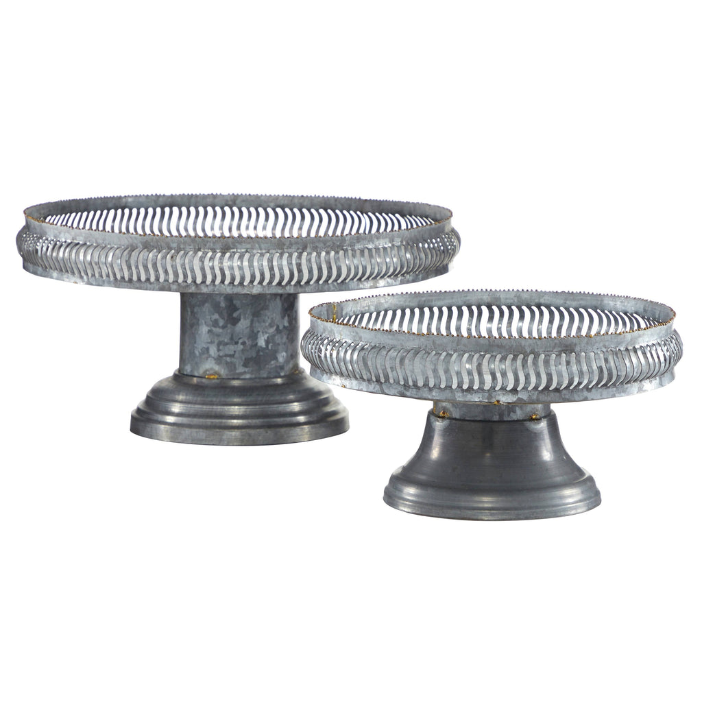 Round Gold Metal Set of 2 Cake Stand P392