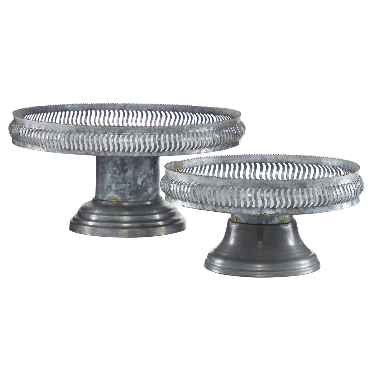 Round Gold Metal Set of 2 Cake Stand P392