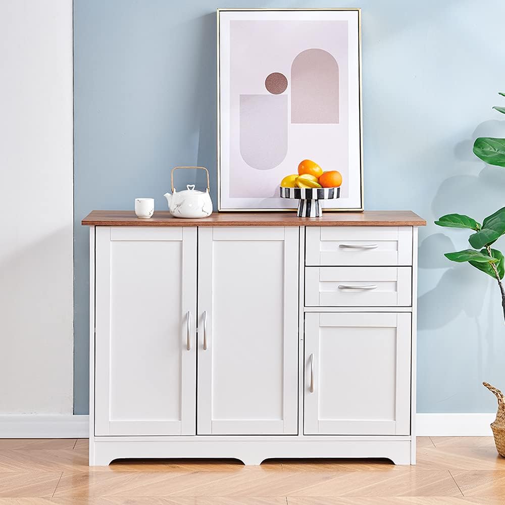 Barn Door Storage Cabinet Wooden with Shelves Freestanding Unit H328871