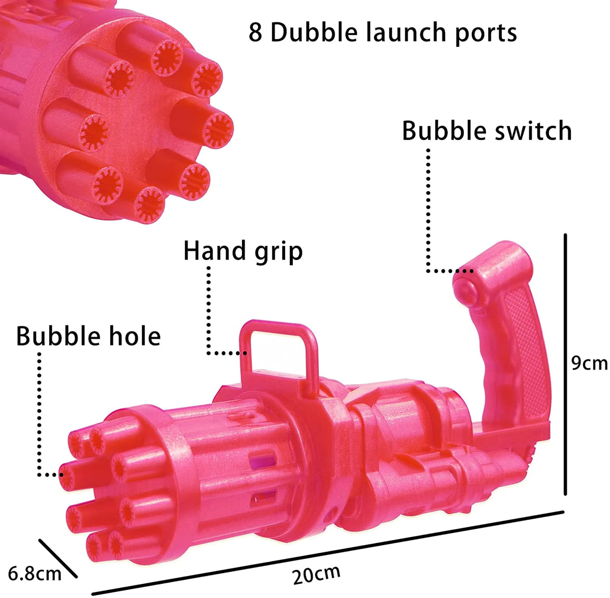 8-Hole Automatic Bubble Maker with 1 Bubble Solution E651312