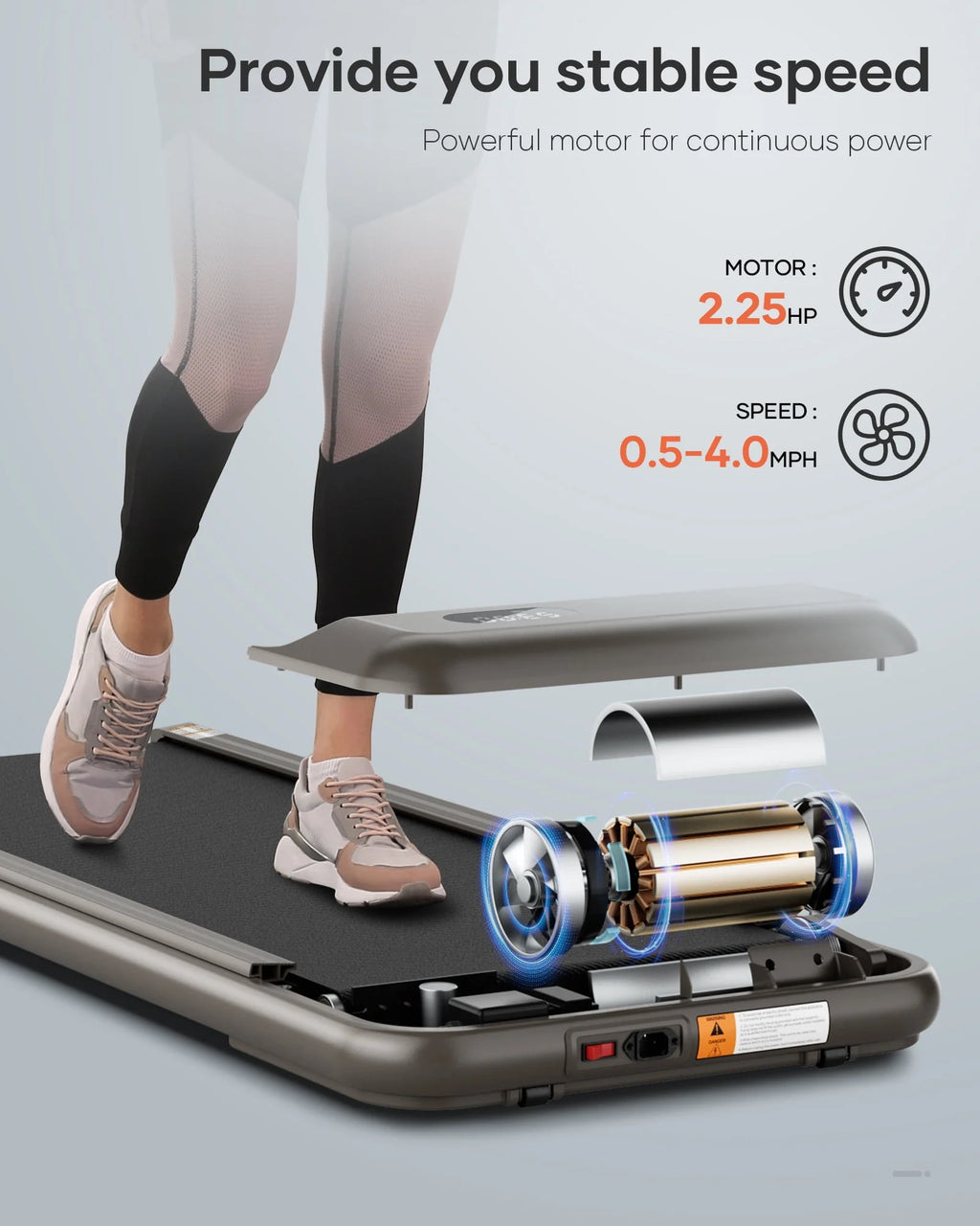 Treadmill Walking Pad with Remote Control 2 in 1 Portable J34800