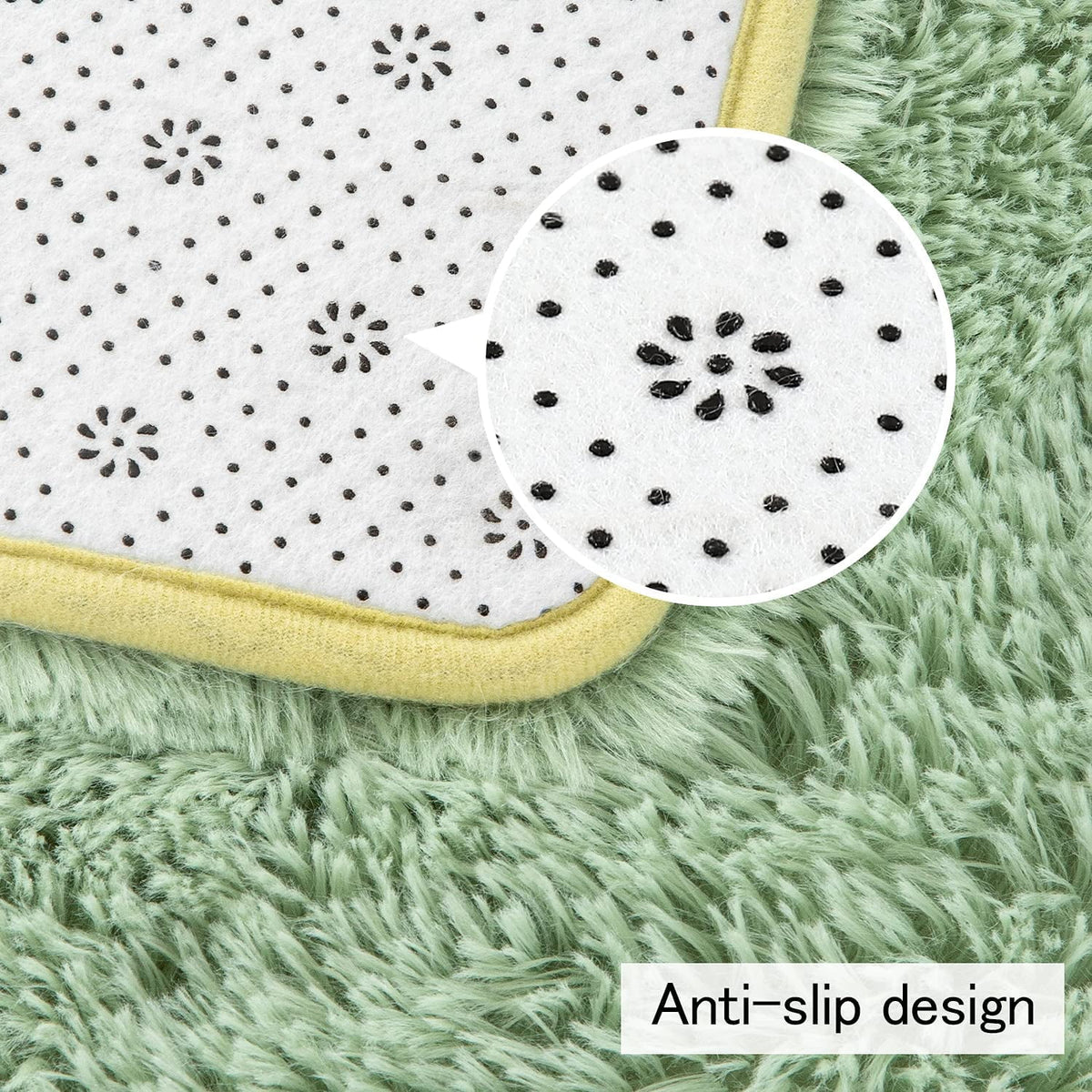 Green 3x5 Feet Plush Non-Slip Rug F376