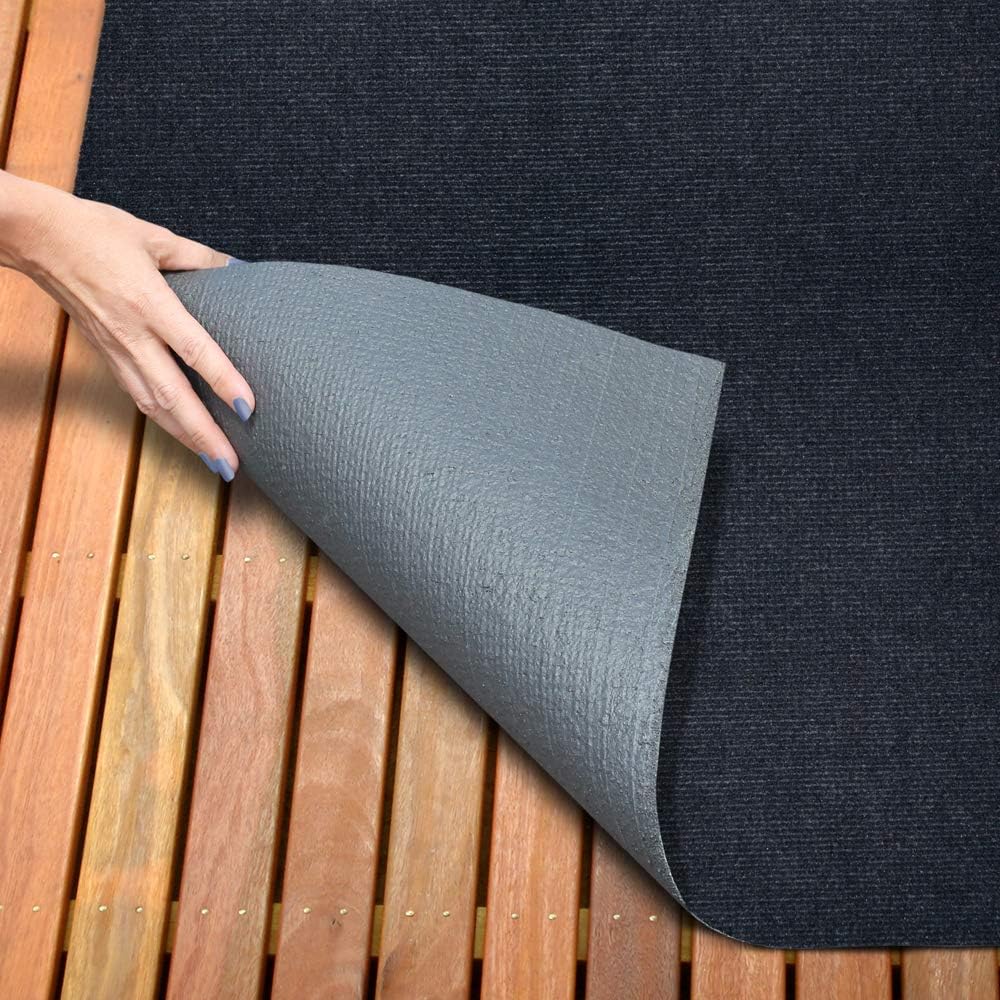 Indoor Outdoor Carpet with Rubber Marine Backing Nautical Blue 6 Feet x 50 Feet M98386