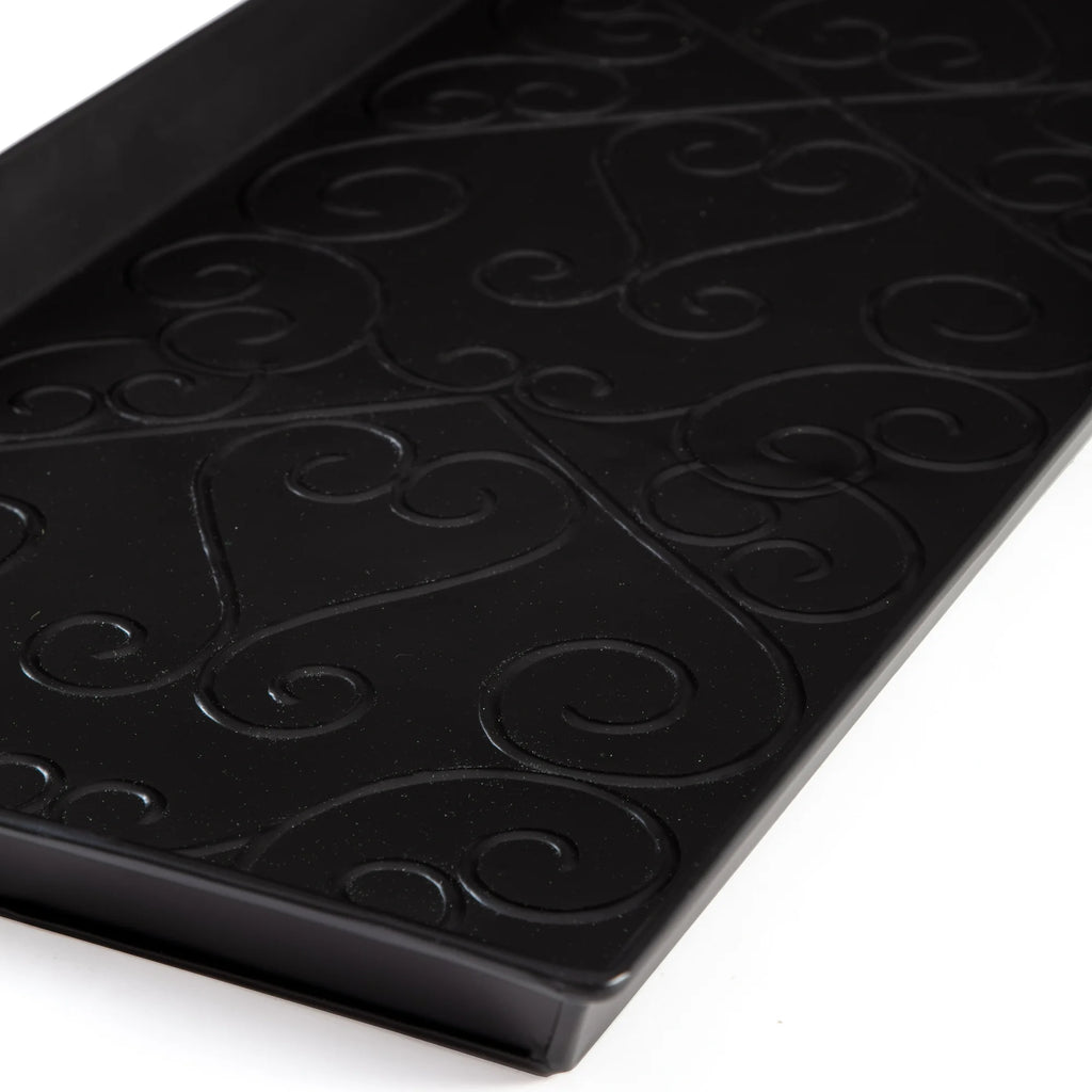 Black Metal Boot Tray with Coir Insert N5098