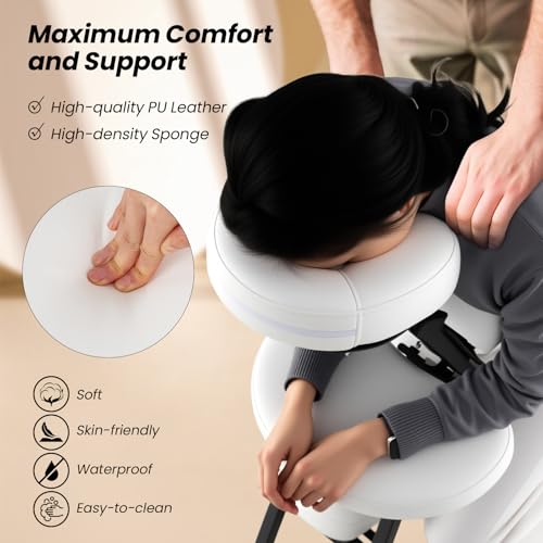 White Portable Massage Chair with Carrying Bag F596