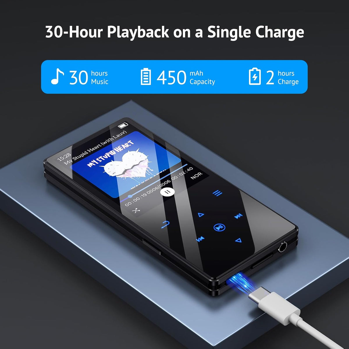 64GB Bluetooth 5.3 MP3 Player with HD Speaker and 2.4" Screen R888