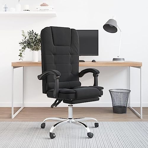 Black Velvet Massage Reclining Office Chair R1703