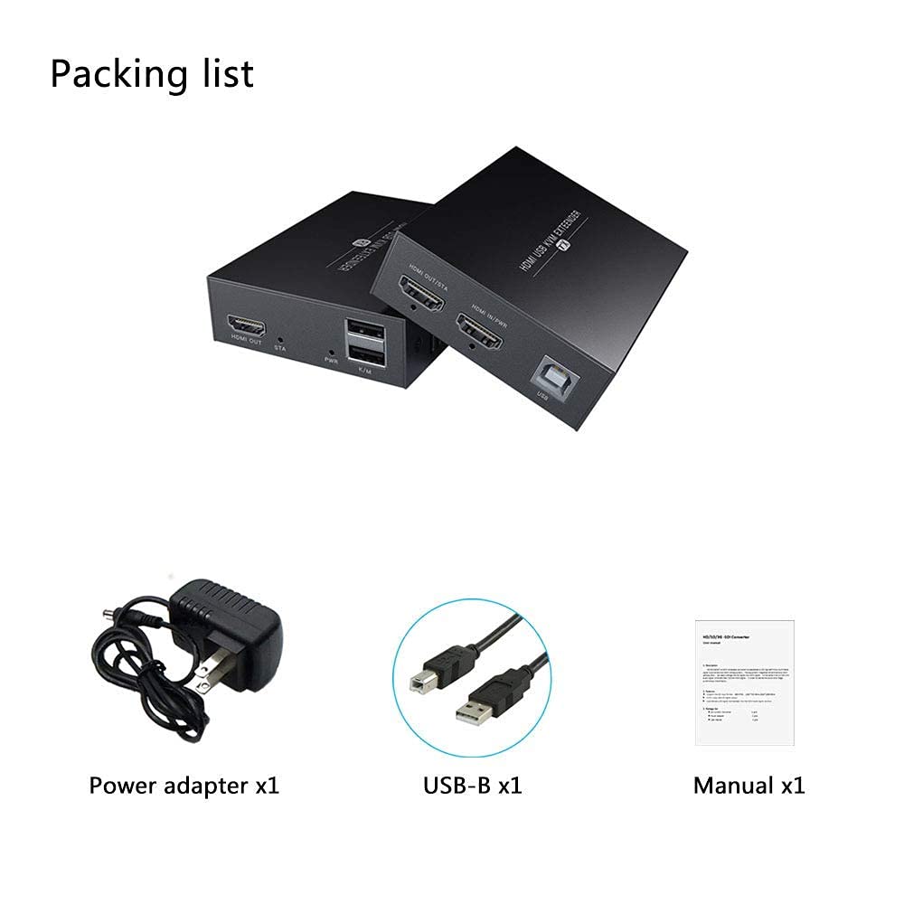 1080P HDMI KVM USB Extender Over Cat5e/6 Ethernet Cable 50m P839092