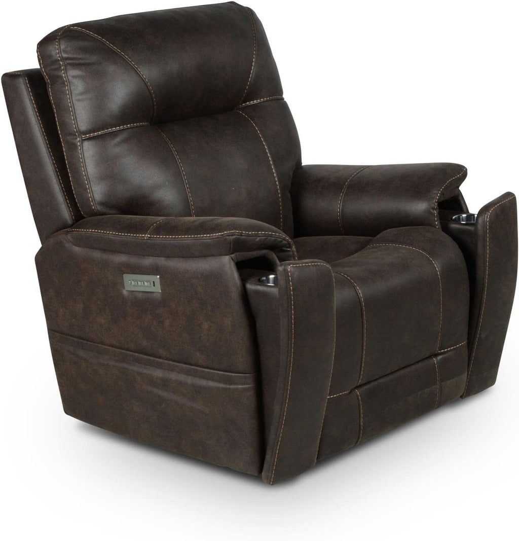 Saddle Brown Leatherette Power Recliner Chair G625