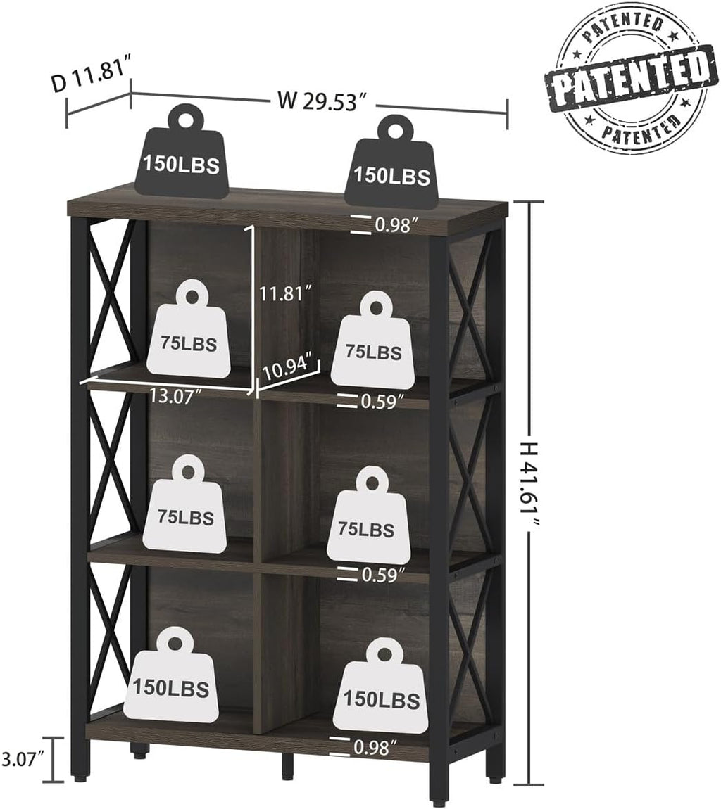 Industrial Cube Bookcases and Bookshelves (Walnut Brown) Q435250