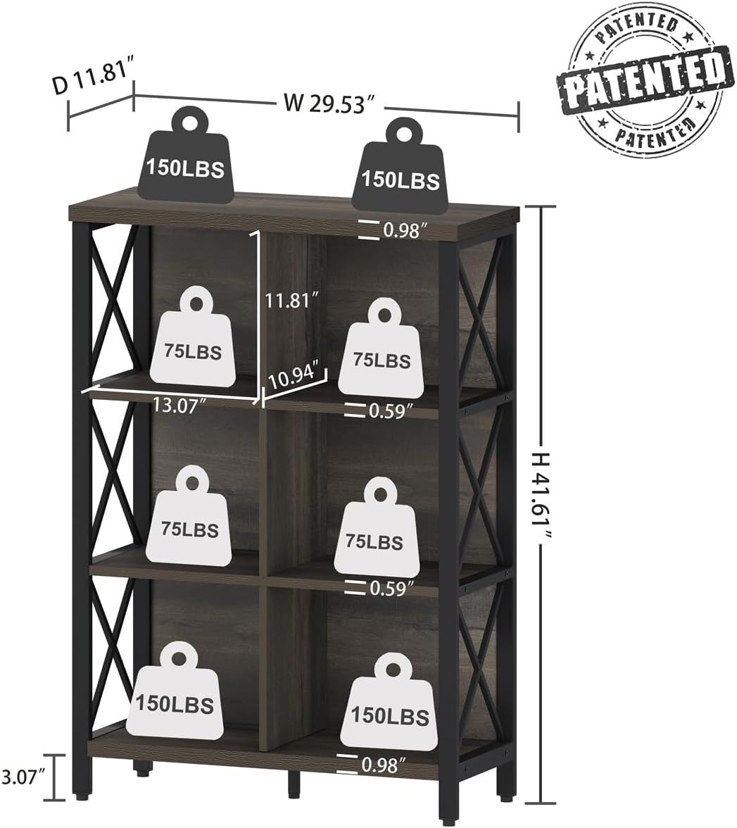 Industrial Cube Bookcases and Bookshelves (Walnut Brown) Q435250