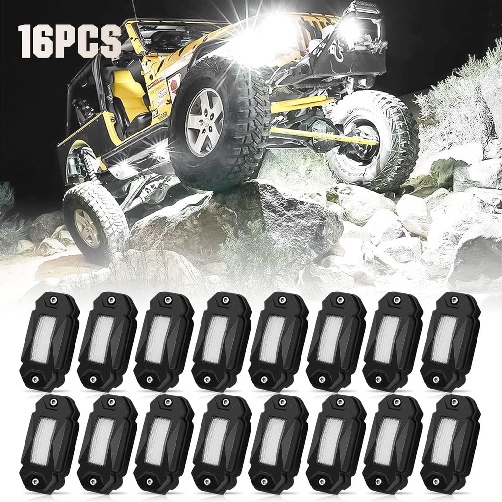 White LED Rock Lights 12PCS Underbody Lights Q380