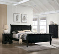 Black Eastern King Size Solidwood Sleigh Bed K358