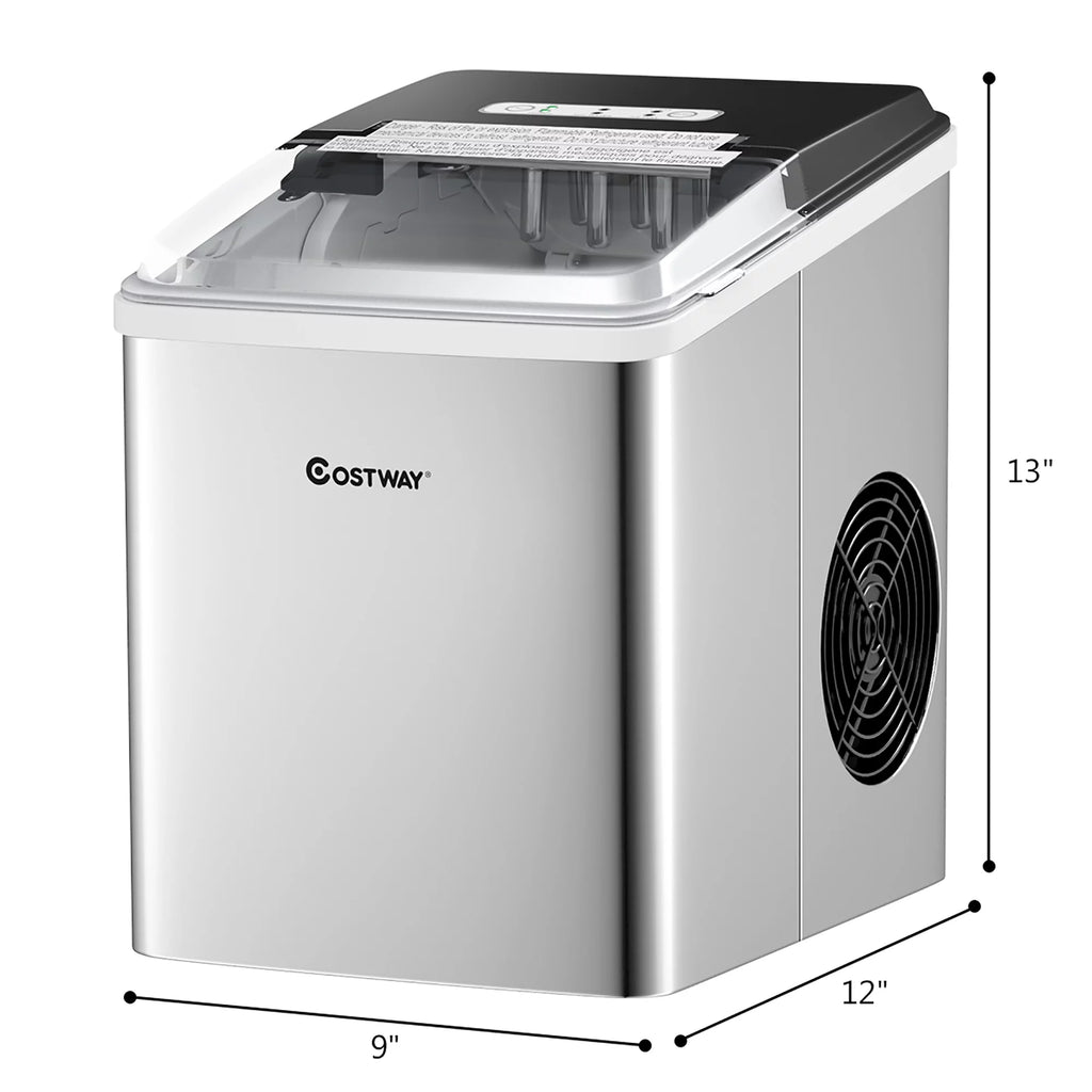 Stainless Steel Countertop Ice Maker 26Lbs/24H H9803