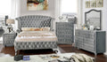 Gray Solid Wood King Bedroom Set 5pcs W384
