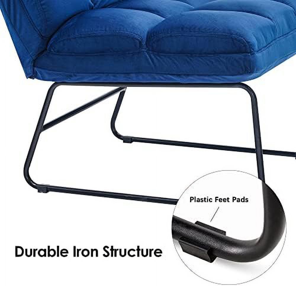 Dark Grey Velvet Accent Chair with Ottoman R5600