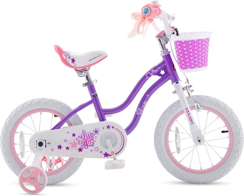 16 In. Blue Kids Bike with Basket Training Wheels Kickstand F125025