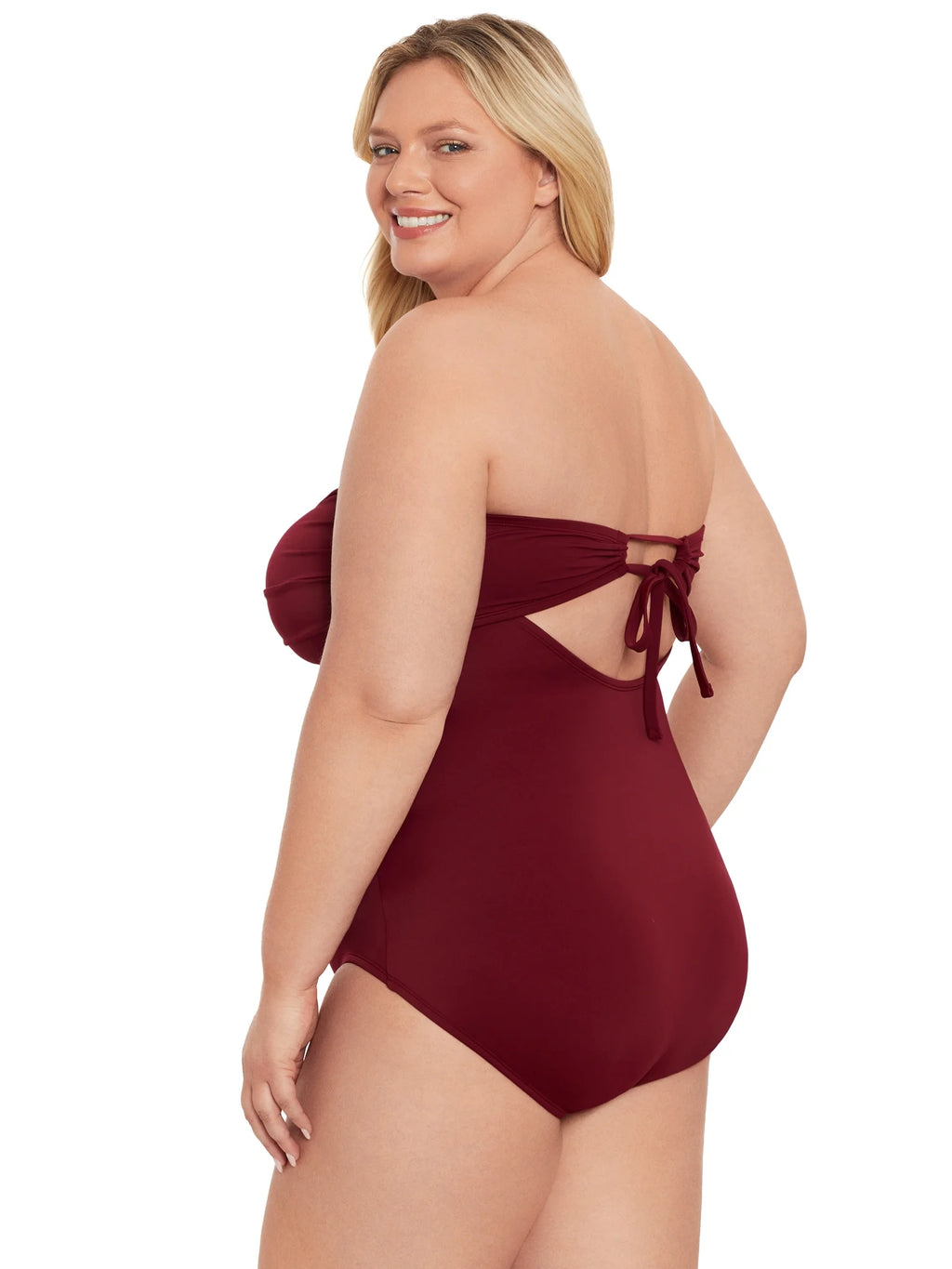 Bandeau Twist Front One Piece Swimsuit M588