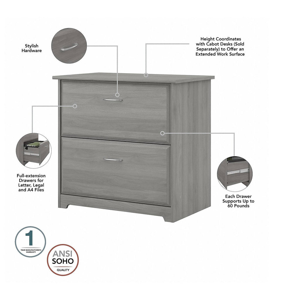 Small Computer Desk with Hutch in Modern Gray E952