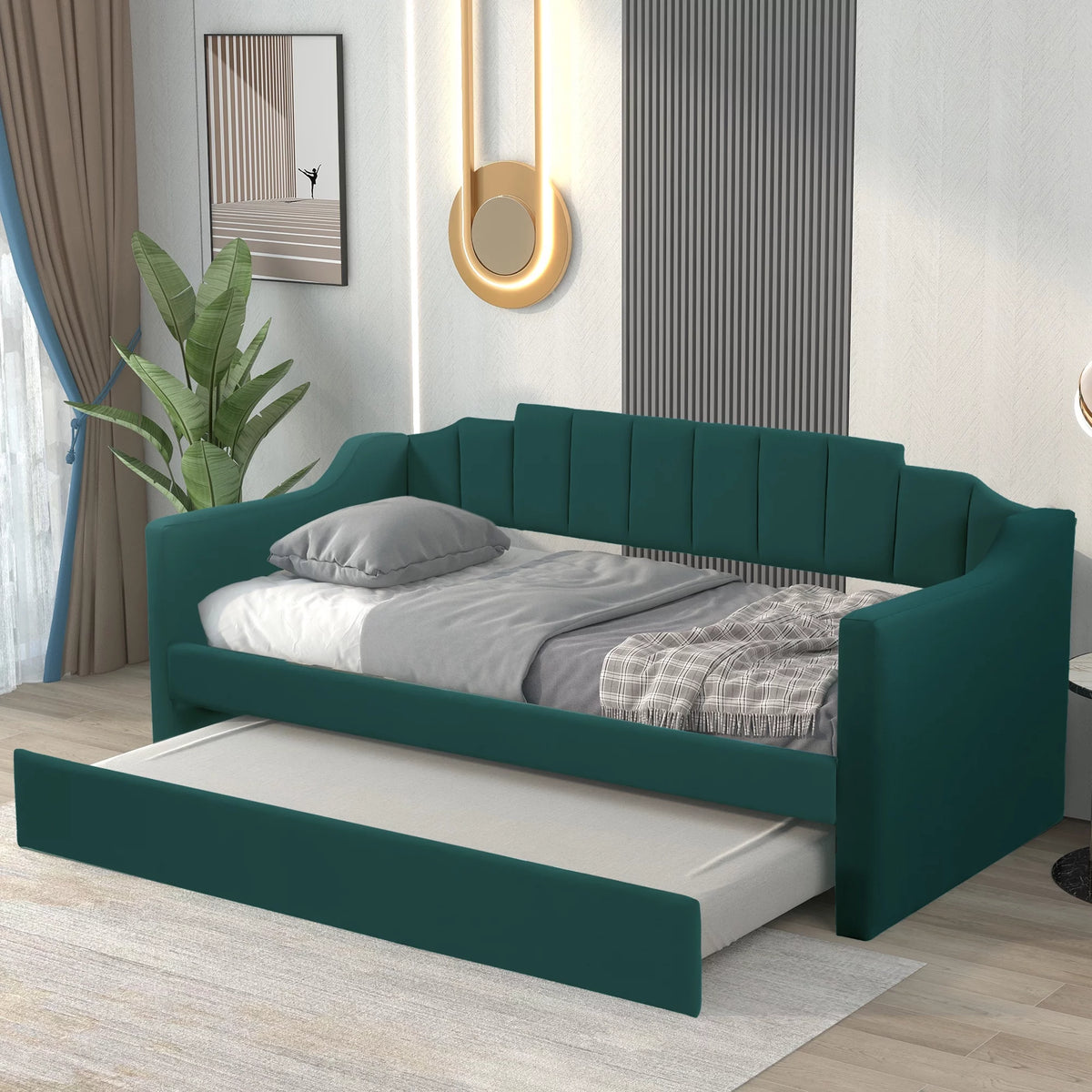 Upholstered Twin Daybed With Trundle O57421
