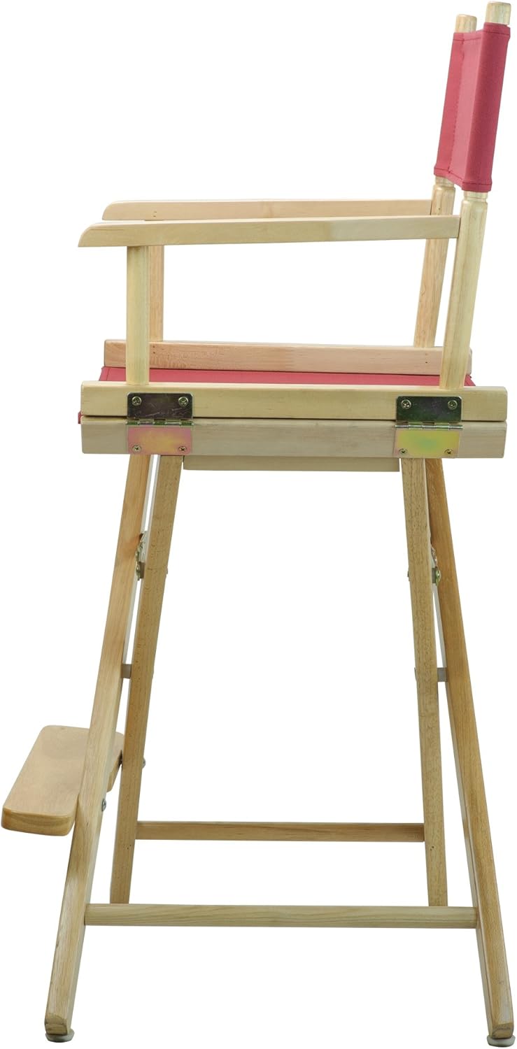 24" Director's Chair Natural Frame with Burgundy Canvas C631