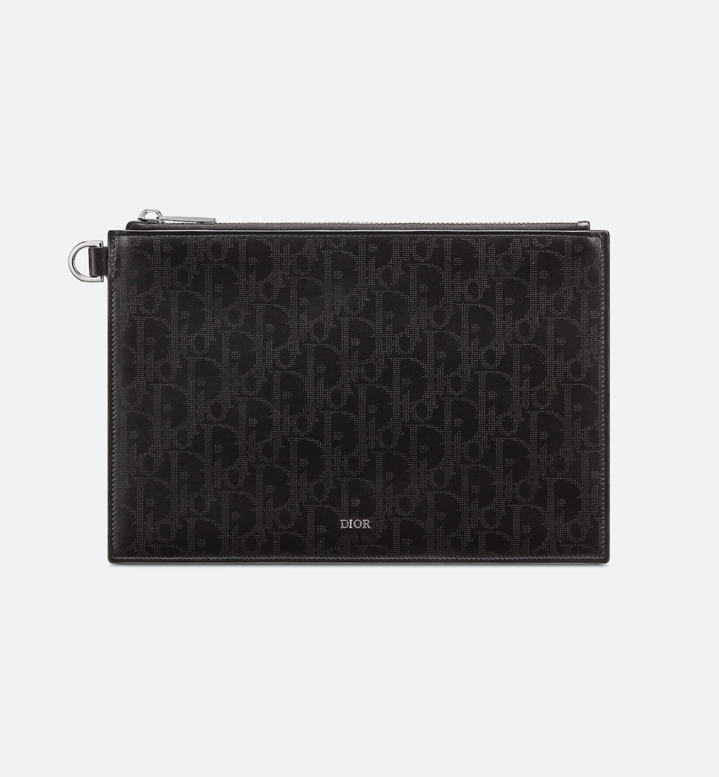 Black Oblique Galaxy Leather Pouch C63919