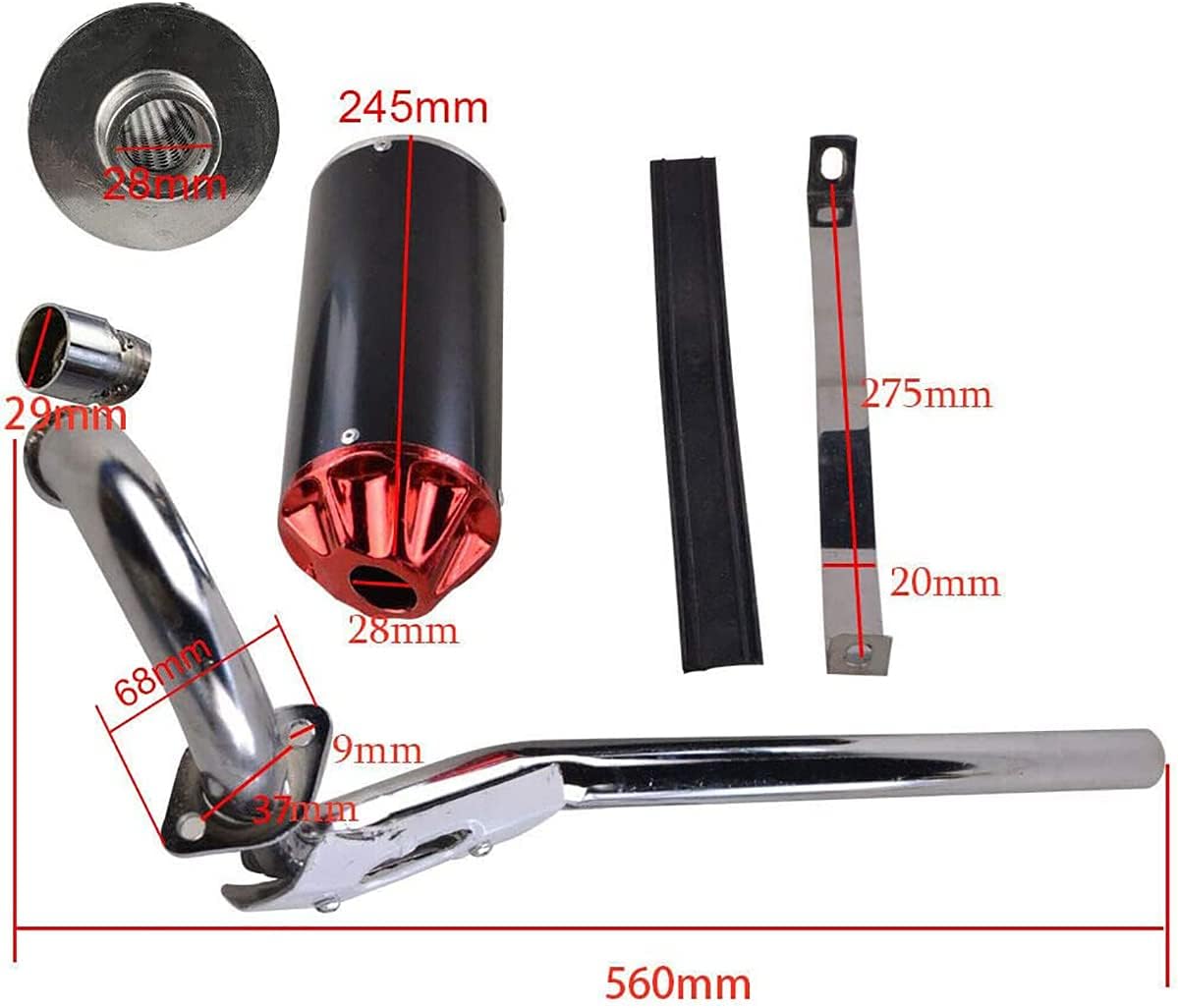 Red Pack of 2 Exhaust Muffler Silencer Pipe Assembly Kit I554460