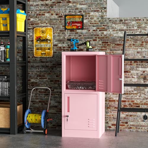 2 Door Metal Storage Cabinet with Locking Doors and Shelves G6240
