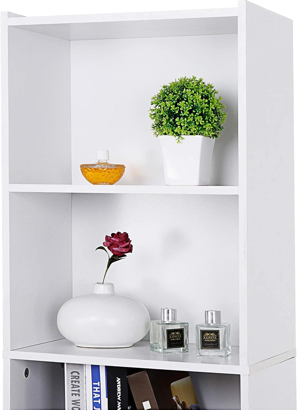 White 52 Inch 5-Shelf Wood Bookcase O6076