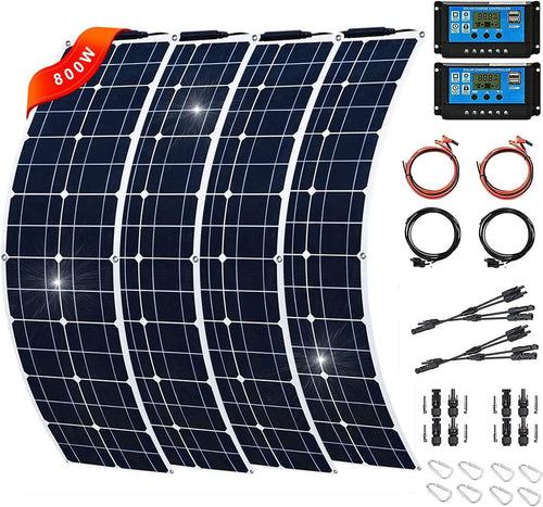 2pcs 200W Semi-Flexible Monocrystalline Solar Panel Kit 12V 400W Q8590