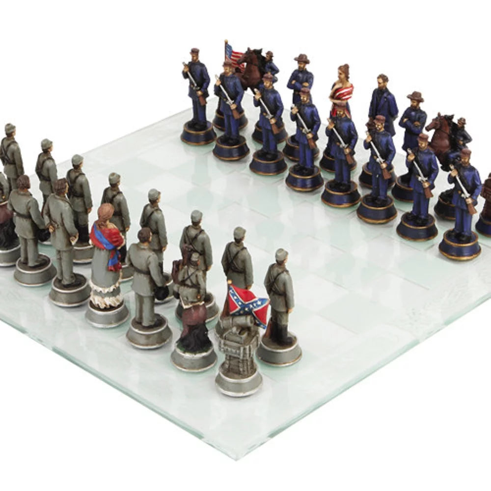 Multicolor Chess Set with Glass Board E17272