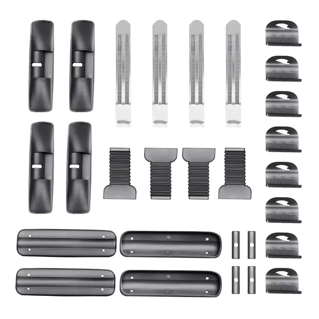2Pcs Universal Aluminum Car Top Roof Rack Rail Adjustable Lockable Black S2275