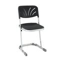 Black 3 Pack Blow Molded Stool with Backrest B61602