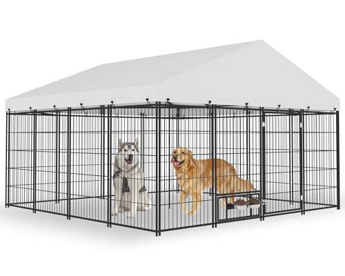 6.6 x 6.6 x 6.4 ft Outdoor Dog Kennel with Roof N372