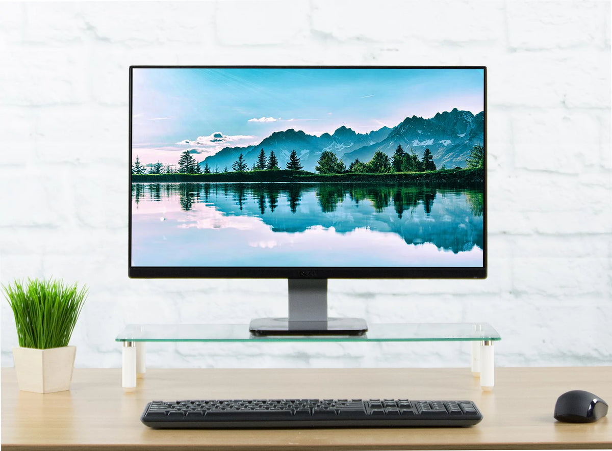 Ergonomic Glass Tabletop Riser D105