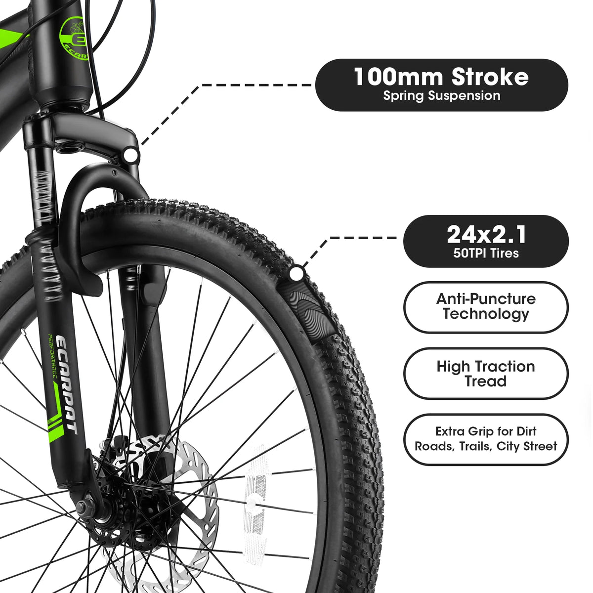 24 inch 21-Speed Aluminium Mountain Bike with Disc Brake Y132