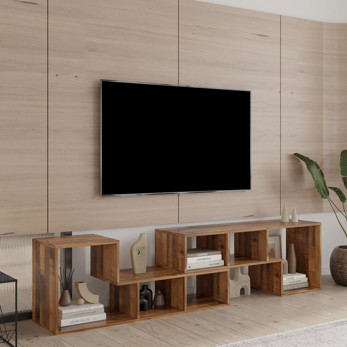 L-Shaped Oak Tv Stand P93675