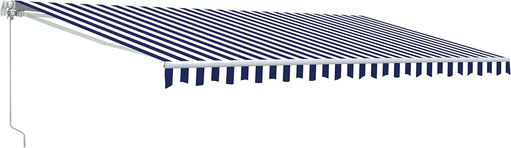 Retractable Motorized Patio Awning 12x10 Multistripe-Green Y38822