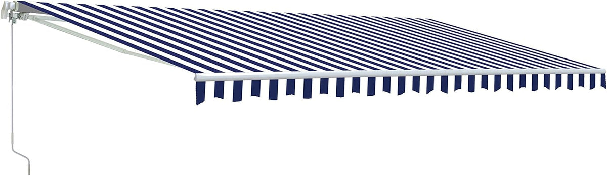 Retractable Motorized Patio Awning 12x10 Multistripe-Green Y38822