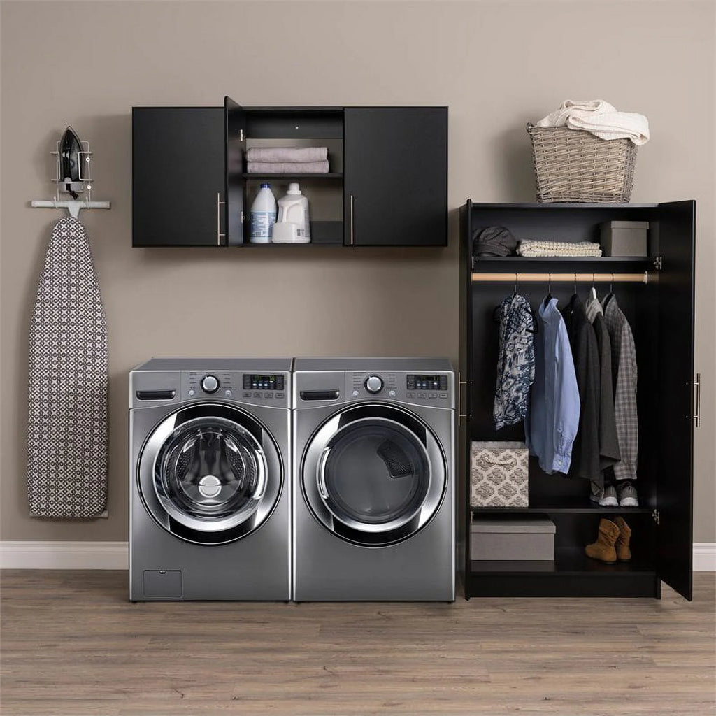 32" Contemporary Black Wardrobe Cabinet J508
