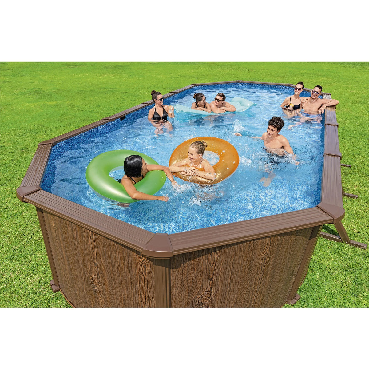 24'x12'x52 Oval Above Ground Swimming Pool Set J66971