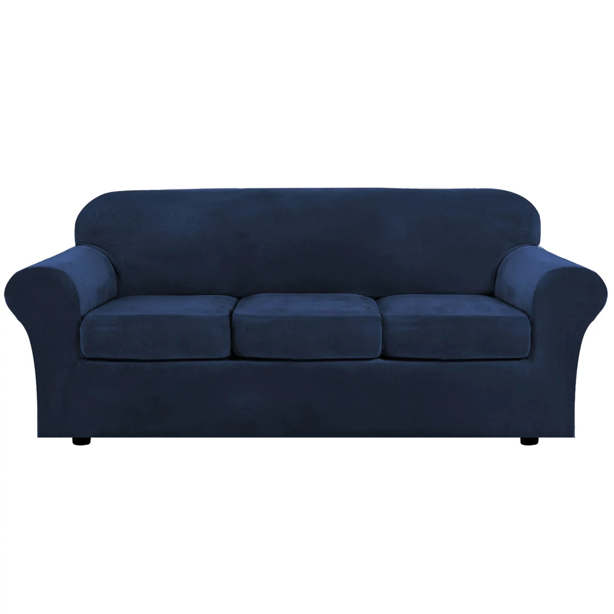 Navy Blue Stretch Velvet Sofa Slipcover S60760