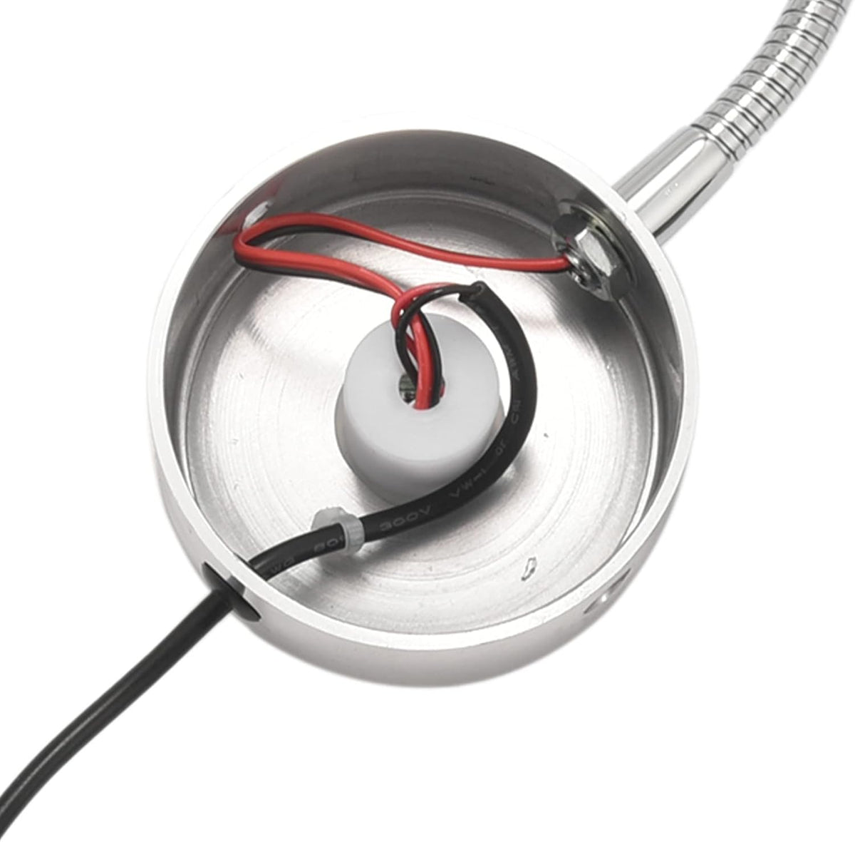 Silver Flexible Gooseneck Reading Lamp with Plug W758