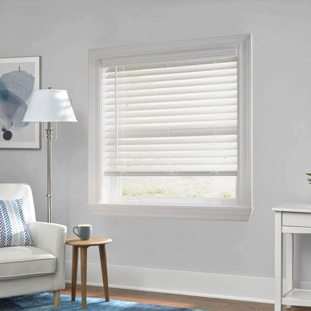 White 2.5 Inch Faux Wood Blind 27.5" W x 72" L O28322