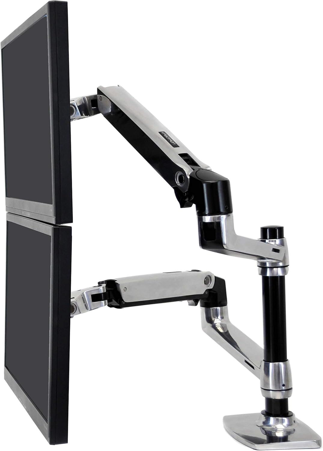 White Tall Pole Dual Monitor Arm A444673