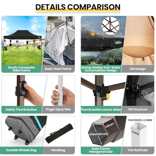 10x20 Pop up Canopy Tent with 6 Sidewalls and Roller Bag E34868
