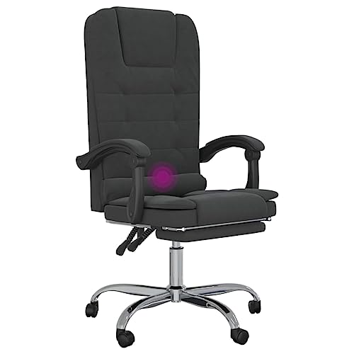 Black Velvet Massage Reclining Office Chair R1703